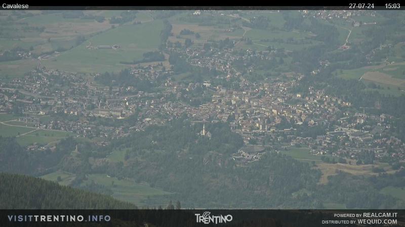 Webcam su Cavalese da Alpe Cermis