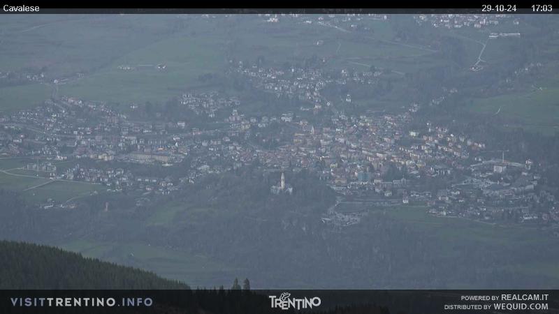 Webcam su Cavalese da Alpe Cermis